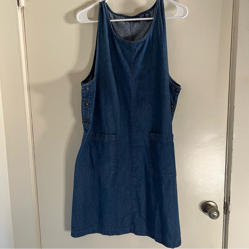 Denim Sleeveless Dress with Pockets